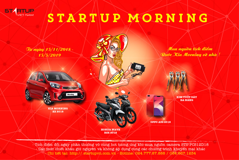 Startup Morning - Chương trình mua nguồn camera Startup tặng xe oto Kia Morning